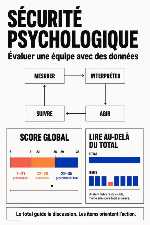 Évaluer la sécurité psychologique d'une équipe avec des données : seuils de score et cycle d'amélioration