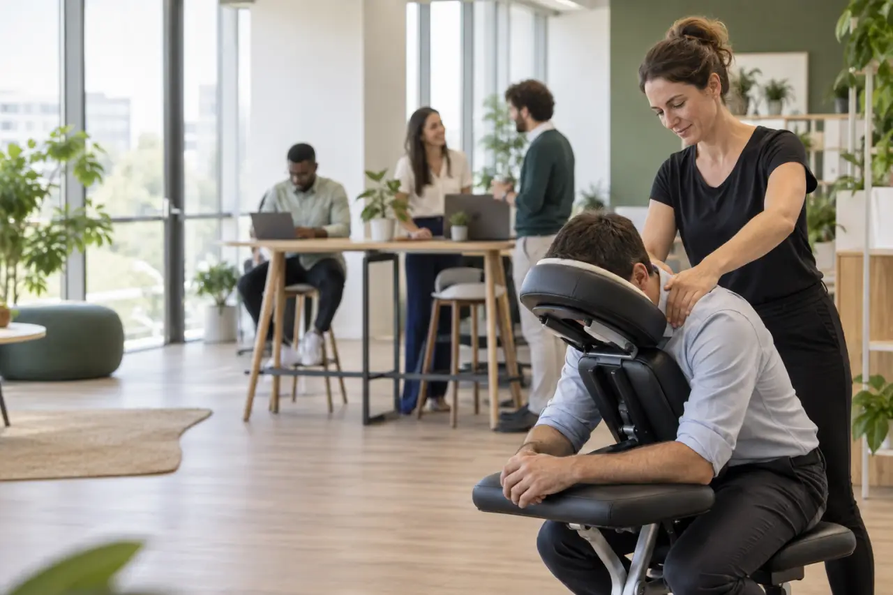 Massage en entreprise : 4 formats pour détendre les équipes sans bloquer l’activité
